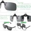 Weewooday 10 Pieces Polarized Clip-on Sunglasses Rimless Sunglasses for Women Men (Bright Colors, Large)