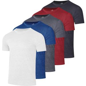 REALESSENTIALS, Men's Oversized T-shirts, Set of 5, Black XL, Red 3X, White XL, Blue4X, Grey XL