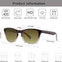 Retro Square Big Sunglasses for Women & Men Trendy Oversized Classic Shades with UV400 Protection Unisex Frame (Brown Gradient)