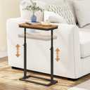 TUTOTAK End Table, Side Table, Tall Couch Table, Sofa Table, Living Room, Bed Room, Brown TB01BB083