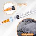 100 Pack 2.5ml/cc Lab Syringes Luer Lock with 25Ga 1 Inch(25mm) Needle, Disposable Individually Wrapped for Scientific Labs, Feeding Small Animals, Dispensing, Applicator, Watering