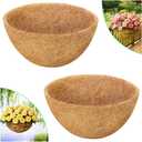 2 Pack 18 Inch Round Coconut Liners for Planters- Natural Hanging Basket Coco Coir Liners Replacement, Coconut Fiber Liner for Outdoor Garden Plants, Flower Pot, Vegetables, Fence, Decks