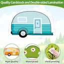 Justforjoyful Camping Bulletin Board Decoration Set Summer Camping Tents Cut Outs Happy Camper Trim Border Vintage Trailer Classroom Decor for Woodland Party School Chalkboard Wall Nursery Decor, 35.43 x 59.06 inches