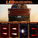 Smoked Tail Lights Assembly w/Blind Spot Compatible with 2020-2023 Ram 2500 3500 Black Bezel Rear Brake Lamps Taillights 68548947AA 68548946AA