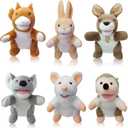 6 Pcs Animal Hand Puppets for Kids - 10 Inches Soft Plush with Movable Mouth, Interactive for Toddler Hands, Including Cute Animals, Imaginative Role Play, Storytelling, Birthday & Easter Gifts