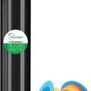 18" Black Plastic Shrink Wrap Roll for Moving, Furniture Wrapping, 1500 Feet, 80 Gauge, 500% Stretch, Industrial Strength Film with Handle for Packing, Residue-Free, Machine & Hand Use, 1-Rolls