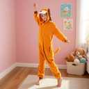 WAFUNNE Animal Onesie Costume for Kids Child Boys Girls Womens Mens Cosplay Halloween Dog Orange (130(for height=3'10"-4'2"))