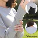 Womens Long Sleeve Shirts Workout Gym Top Activewear Running Hiking Athletic Exercise Shirt Rash Guard (Gray, L)