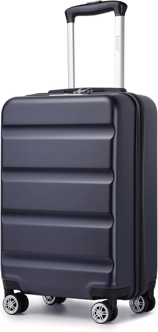 Kono Carry On Luggage 22x14x9 Airline Approved Lightweight Small Travel Suitcase with Spinner Wheels Hard Shell TSA Carry-On Navy