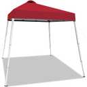 8x8 Top Pop Up Canopy Tent with Central Lock Design, Slant Legs, Backpack, Easy Outdoor Sun Shade for Events, Parties, Camping(Red)