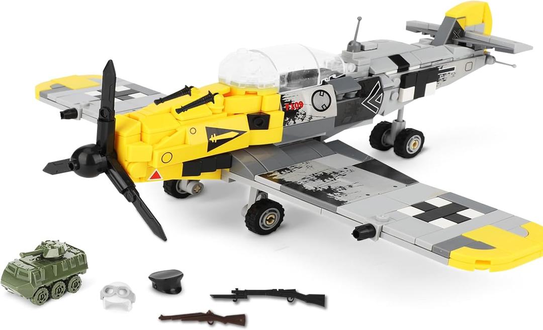 TOY PLAYER BF-109 Fighter Jet Plane Jet Building Set - Compatible with LEG0 7 Year Old boy, Military Airplanes Model, Gift for Boys Age 6 7 8 9 10 11 12 and WW2 Military SetCollectors & Enthusiasts TOY PLAYER BF-109 Fighter Jet Plane Jet Building Set - Compatible with LEG0 7 Year Old boy, Military Airplanes Model, Gift for Boys Age 6 7 8 9 10 11 12 and WW2 Military SetCollectors & Enthusiasts