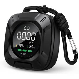 Carbon Monoxide Detectors, 3-in-1 Portable Carbon Monoxide Detector, RV CO Detector Alarm Temp/Humidity Sensor, Rechargeable CO Monitor 480HR Standby