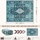 Area Rug 8x10 - Malachite Green | for Living Room Soft Machine Washable Low Pile Area Rugs Vintage Boho Bedroom,Dinner Room Non-slip Carpet Rug