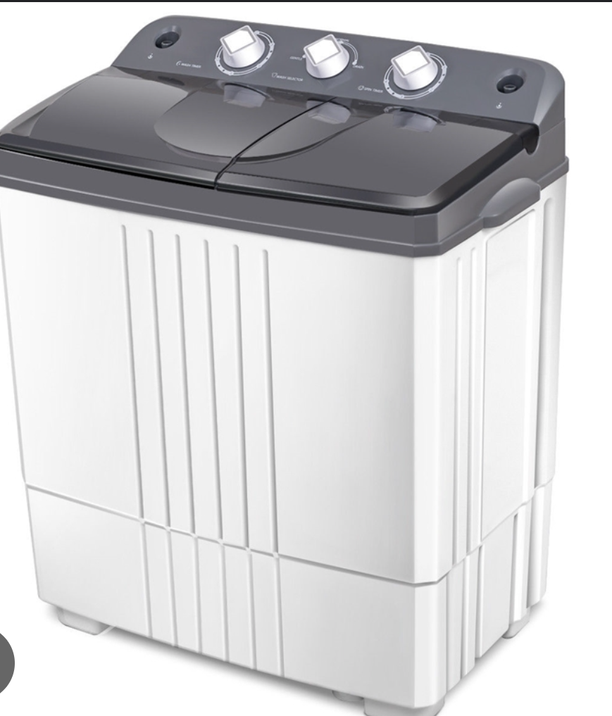 Portable Mini Compact Twin Tub 20Lbs Total Washing Machine White
