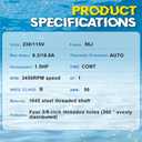UST1152 Pool Pump Motor 1.5 HP 56J Frame 115/230V 3450 RPM Single Speed Replacement for A.O. Smith Century, Hayward SP2610X15, AST165, B229
