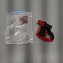 LUCKYPAW Dog Muzzle Anti Biting Barking and Chewing with Comfortable Mesh Soft Fabric and Adjustable Strap, Suitable for Small, Medium and Large Dogs(Red Trim,XS) (XS-Snout(3-4"))