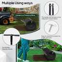 Compost and Peat Moss Spreader w/ 2 in 1 ATV & T Shaped Handle, 16”WX36”L, Lawn and Garden Peat Moss Roller w/Laser Cutting Wire Mesh Baskets for Spreading Manure, Topsoil (16”WX36”L)