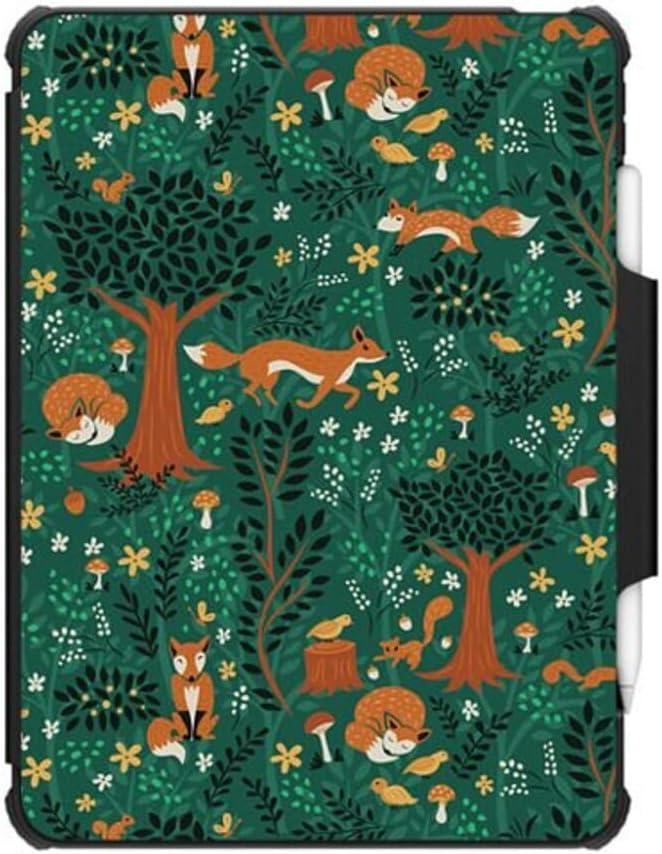 CASETiFY Impact Folio Case for iPad Pro 12.9" (3rd/4th/5th/6th Gen) - Foxes in an Emerald Forest - Clear Black