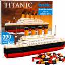 Brick Loot Titanic Building Set 390-Piece LEGO Compatible Ship Model Kit for Adults & Kids, DIY Mini Bricks 3D Puzzle STEM Toy, Collectible Display, Gift for Ship Lovers (Large)