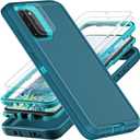 YKHJKLEC for Samsung Galaxy S20 Plus Case, Military Grade Shockproof/Drop Proof/Dust Proof Case with 2Pcs Self Healing Flexible TPU Screen Protector & Camera Lens Protector (Blue/Turquoise)