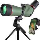 Gosky Spotting Scope, 20-60x60 Spotting Scopes for Target Shooting & Hunting & Bird Watching, BAK4 High Definition, Angled Spotter Scope with Tripod, Phone Adapter, Carrying Bag