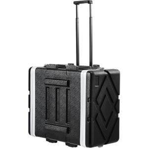 VEVOR 6U Rack Case, Standard 19 in Depth, Server Rack Cabinet with ABS Construction Wheels Heavy-Duty Twist Butterfly Latches, Detachable Front & Back Panels, for Amps, Mixers, Microphone Receivers