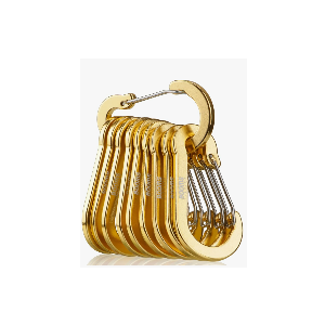 Booms Fishing CC5 Multi-Use Carabiner Clips, 10 Pack 2.7" Small Caribeener Clips, Mini Keychain Caribeaner Clip, Aluminum D Ring Carabiners, Assorted Colors