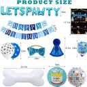 Dog Birthday Party Supplies Dog Birthday Party Decorations Boy with Dogs Party Hat Lets Pawty Balloons Banner Dogs Bandana Bowtie Cake Topper for Lets Pawty Birthday Decoration