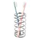 2 Pack Stainless Steel Toothbrush Holder, Unique Metal Toothbrush Stand, Multi-Purpose Organizer for Bathroom, Razors, Makeup Brushes, Pens, and Other Small Items (Large)