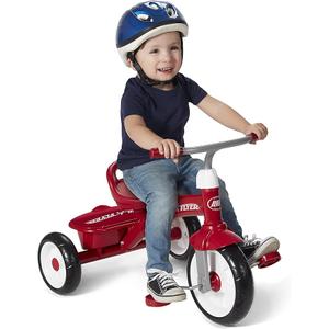 Radio Flyer Red Rider Trike for Ages 2.5–5, Three Wheel Toddler Bike, Kids Tricycle, Outdoor Riding Toy, Durable Steel Frame, Adjustable Seat, Classic Red,  Exclusive