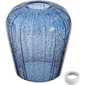 Viinew Dark Blue Seeded Glass Pendant Lamp Shade 5.4" Art Glass Chandeliers Cover Mini Tulip Flower Shape Light Shade Replacement Shade Only Light Fixtures for Kitchen Island Pendant Light 1-Pack