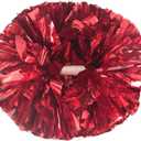 Hooshing 2/6/12PCS Cheerleading Pom Poms with Baton Handle for Team Spirit Sports Dance Cheering Kids Adults (Red)