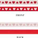 VATIN Valentines Day Ribbon,2 Rolls Heart Satin Ribbon Use for Valentines Day Craft,Gift Wrapping,Home Decor,3/8 Inches Total 30 Yards,Red/Pink/Cream