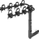 Amazon Basics 4-Bike Hitch Rack with 2" Hitch for Car, SUV and Truck, Heavy-Duty Steel Frame, Foldable, Anti-Rattle Stability, 132-Pound Capacity