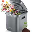 Electric Kitchen Composter for Indoor: 2.5L Large Capacity Odorless Smart Compost Bin with Detachable Carbon Filter, Updated Grinding Blade Turn Waste into Pre-Compost for Plants More Effectively