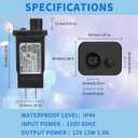 2 x 12V 12W Class 2 Power Supply, IP44 Power Adapter Driver 8 Modes Supply DC Low Voltage Transformer for Inflatable Christmas Decor LED Strip Lights, Indoor/Outdoor, IP44 Waterproof, ETL Listed