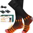 Heated Socks, 5000mAh Rechargeable Electric Socks for Men Women, 3 Heating Settings Washable Heated Sock for Fishing Skiing Hunting Hiking Skating, Christmas Stocking Stuffers Gifts