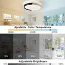 15Inch 38W Dimmable Music Light, LED Ceiling Light Fixture with Bluetooth Speaker, RGB Color Changing Led Light Flush Mount with App and Remote Control for Bedroom, Living Room, Bathroom, Kitchen