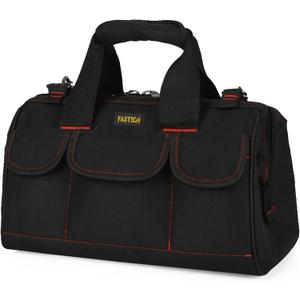 FASTECH 17-inch Heavy Duty Tote Bag With Wide Mouth For Tool Storage, Carrier and Organizer,Tools Bag for Men, Wide Mouth Tool Bag With Inside Pockets (17 Inch)