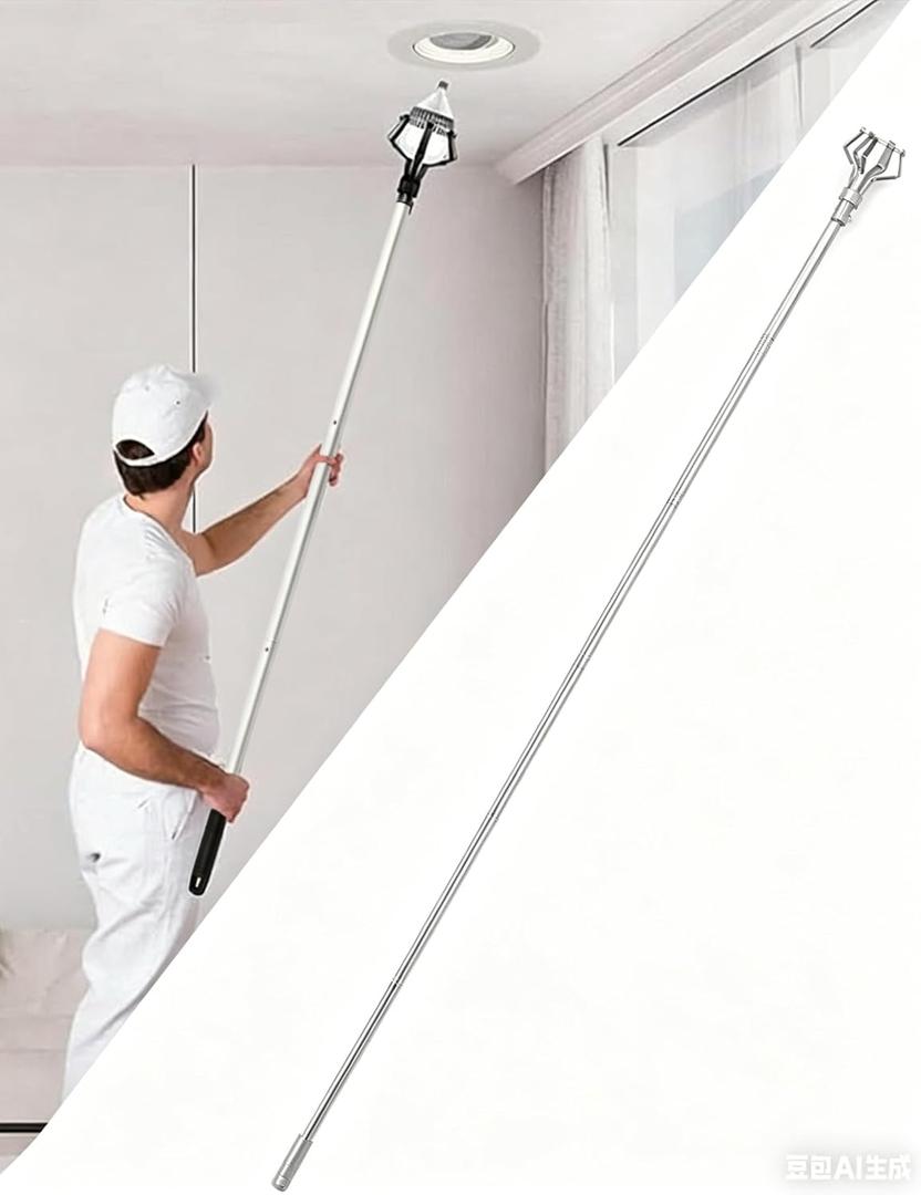 Light Bulb Changer for High Ceilings, Lightweight Light Bulb Extension Pole Changer Reach up to 13FT,High Ceiling Light Bulb Changer with Pole-8FT Extension Pole for Home/Commercial Use