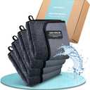 Shiny Wipes Medium Drying Towel, The Original, 12x16in/30x40cm, Ultra Absorbent Twisted-Loop Design, Streak-Free Towel Cloth for Shower, Household, Car, No Streaks or Limescale (4 Towels) (Grey)