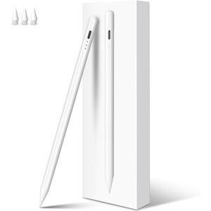 Stylus Pen for iPad Pencil 10th Generation, 13 Mins Fast Charging Apple Pencil with Palm Rejection & Tilt Sensitivity, Compatible w iPad 6/7/8/9/10/11, Pro 11"/12.9"/ M4, Air 3/4/5/M2/M3, Mini 5/6 (A-White)