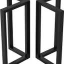 TIEOU Metal Legs for Table V Shape 28" H Tall Metal Black Table Leg Heavy Duty Industrial Desk Legs Set of 2