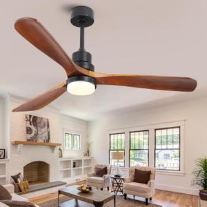 Mpayel Outdoor Ceiling Fan 52" Wooden Ceiling Fan with Lighting
