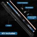Pool Cue Kit - Stained Maple 58 Inch Pool Stick with Hard Case
Pool Cue and Accessories for Billiards Enthusiasts