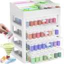ARTDOT Storage Containers for Diamond Painting Accessories, Art Bead Organizer 4 Drawers with 192 Slots Storage Bottles and Diamond Painting Tools and Kits Rack with Funnel