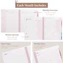 Rileys Academic Planner 2025-2026, Daily, Weekly & Monthly Planner, July 2025 - June 2026, Student Notes Pages, Twin-Wire Binding, Weekly Agenda for School & Work (8.5 x 11-Inches, Pink, Classic)