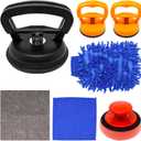 Dent Puller, Car Dent Puller Kit, Dent Puller Suction Cup, Pulling Small Dents Out of Car, Dent Remover, Car Dent Plunger, for Cars Body, Glass, Screen, Tiles Lifting, Objects Moving(7Pcs Set) (Black and Orange)