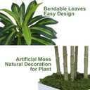 5FT Artificial Dracaena Tree - High-Density Foliage Fake Plant with White Tall Planter - Faux Yucca Floor Plant for Home Office Decor Indoor