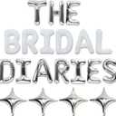 The Bridal Diaries Silver Balloons Banner Princess Diaries Bachelorette Party Decorations Bride To Be Balloons Bridal Shower Decor Wedding Engagement Party Photo Props